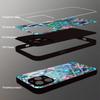 Retro Gothic Style Colorful Floral Tempered Glass Phone Case For iPhone 17 Air 16 15 14 13 12 11 Pro Max Plus Drop Back Cover