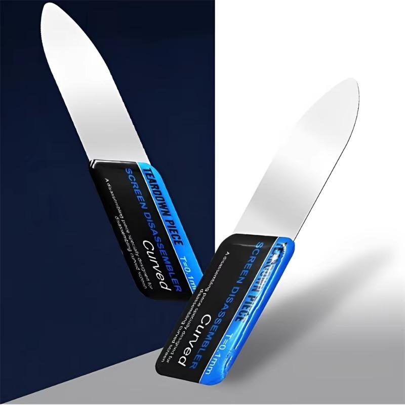 1/3Pcs Mobile Phone Curved LCD Screen Spudger Opening Pry Card Tools Ultra Thin Flexible Mobile Phone Disassemble Steel Metal