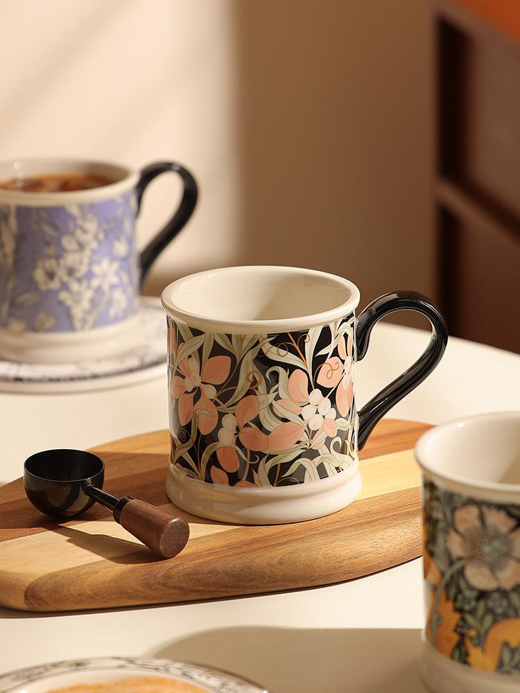 Vintage Painted Mug Ceramic Coffee Milk Cup Exquisite And Beautiful Porcelain Cup Office Drinking Cup Women's Breakfast Cup