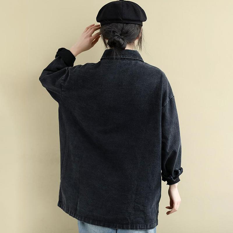 Coat for Women Cotton Autumn Winter Casual Oversize Double Layer Denim Jacket