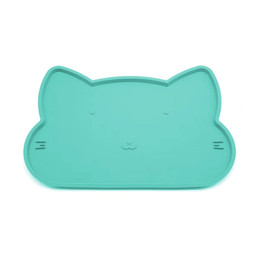 Silicone Pet Feeder Mats Cat-shaped Cat Placemat Portable Pet Bowl Mat Kitten Feeding