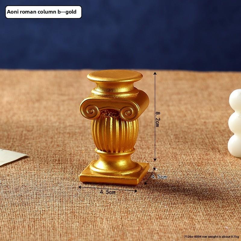 

Elegant Resin Roman Column Sculpture For Desktop Display And Gift Decoration Style G