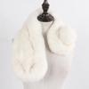 Russian Women Thick Natural Fur Scarf Winter Ladies Warm Real Rabbit Fur Muffler Knit Fluffy Pompoms Genuine Fur Scarves