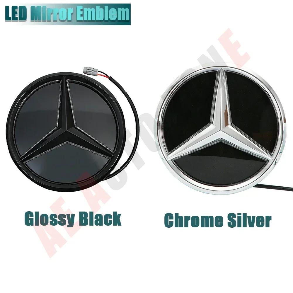 Naklejka Samochodowa Na Mercedes Benz Srebrna Ramka 3D Lustrzany Znak Dla Mercedes Benz Klasa A W176 B W246 C W205 Matowa Czerń Styl OE F