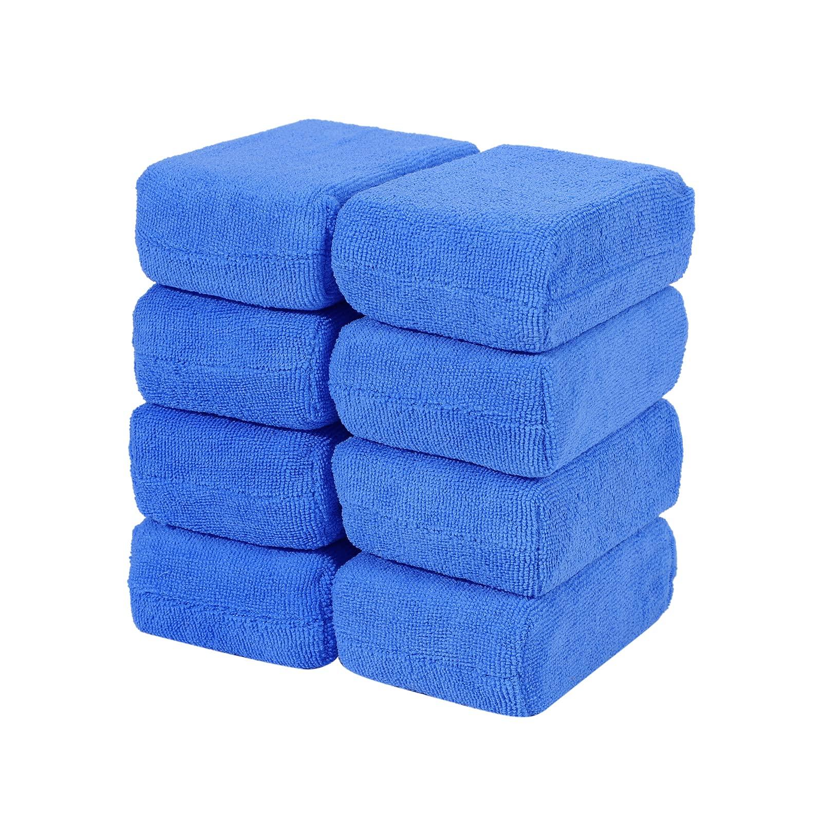 

Набор из 8 микрофибровых салфеток для мытья автомобиля P.CREST, Губка, Устойчивые к царапинам, Воскование, Полировка, Ультратонкое волокно, синий