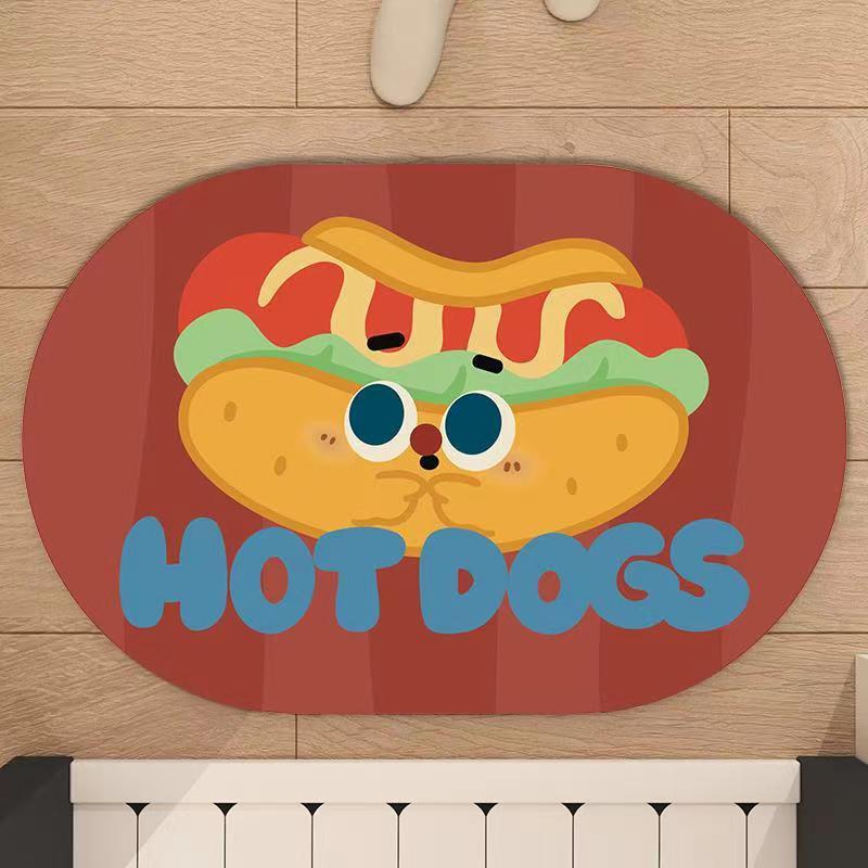 Diatom mud toilet floor mat bathroom water-absorbing non-slip foot mat household entrance toilet quick-drying  carpet