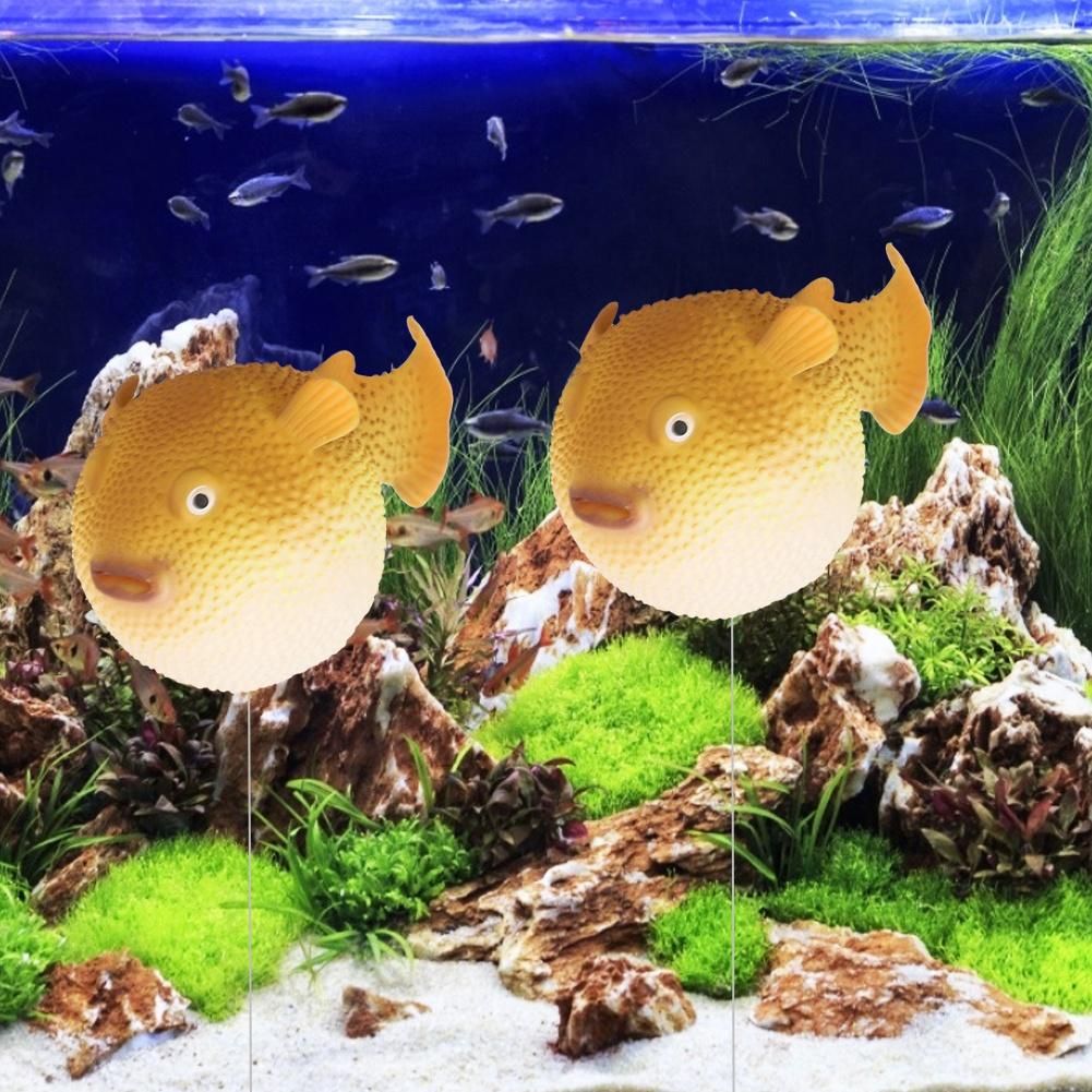 

Fish Tank Artificial Simulation Fluorescence Luminous Small Globefish Decorative Fish Aquarium Ornament LandscapeYellow жёлтый