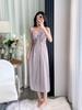 Ice silk pajamas women's spring and autumn long suspender pajamas, two summer pure desire sexy long skirts with chest pads, and robes
