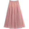 Women's High-End Mesh Pleated Midi Skirt - Summer Slimming Big Swing Tulle Skirt