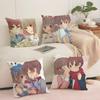 Anime M-Momokuri Cushion Cover Silky Short Plush Sofa Pillow Cover Hidden Zipper Soft Dustproof Case for Home Decor