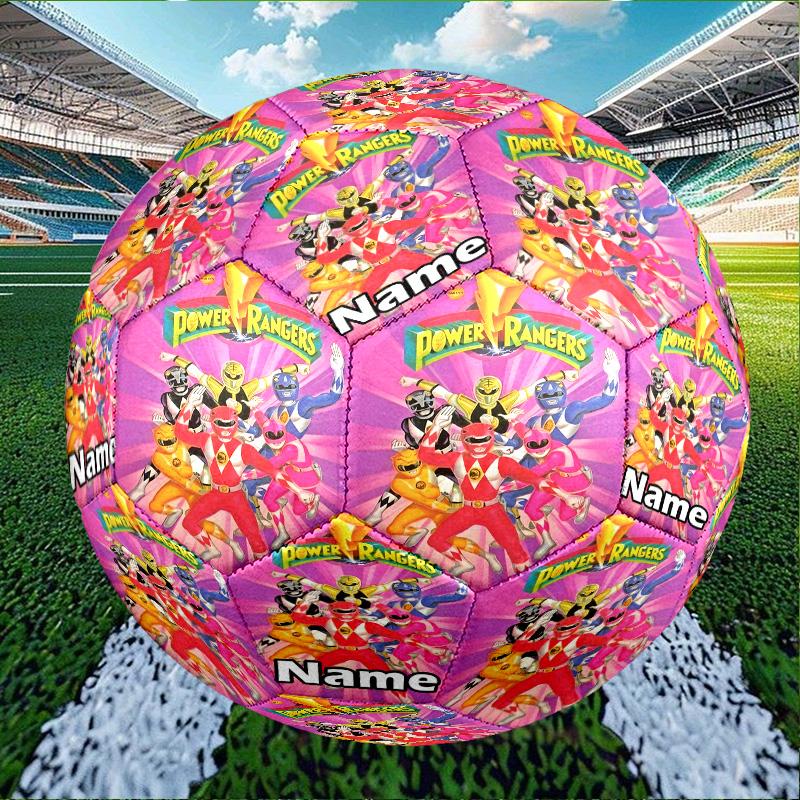 Custom Name Personalized Mighty Morphin Power Rangers-A Print Size 5 Soccer Ball Training & Match Football, for Team, Kicking, Gift for Football Enthu