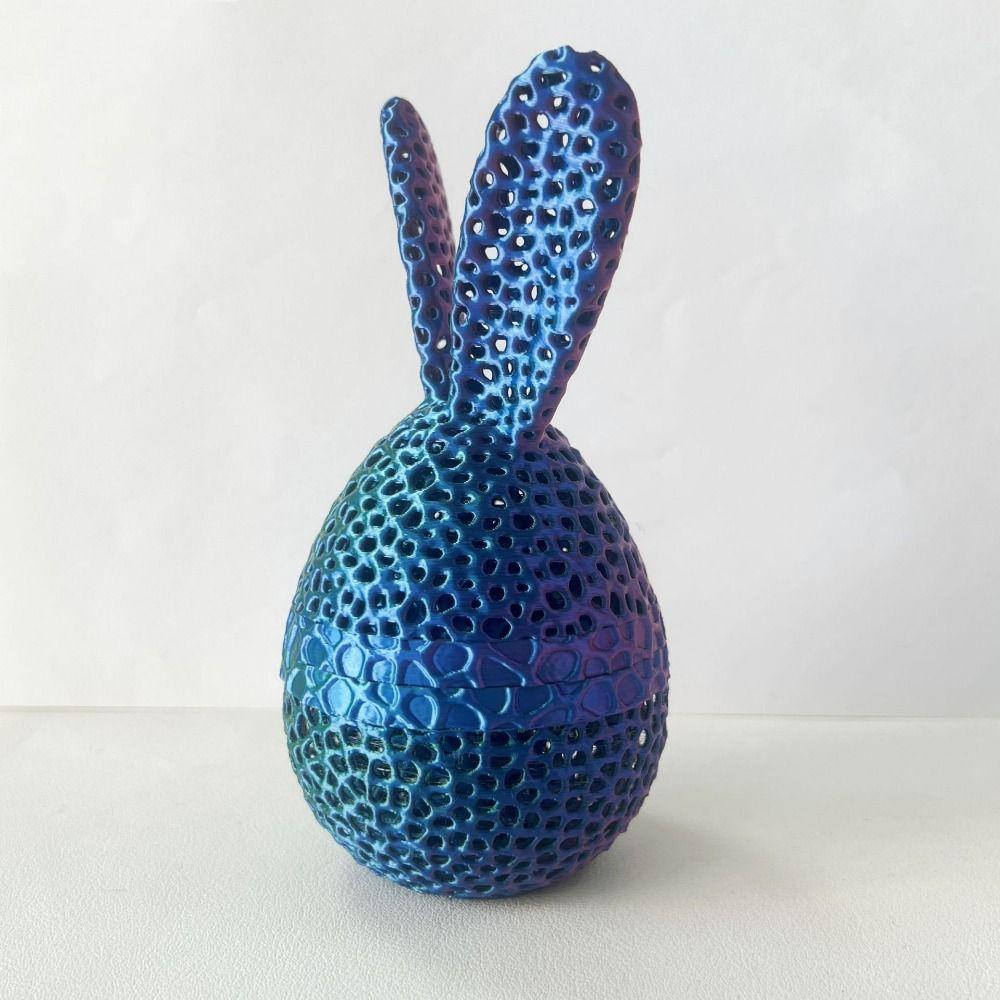 Handmade Easter Bunny Egg Printed Toy 3D Printed Easter Eggshell Statue Easter Eggs Figurines Desk