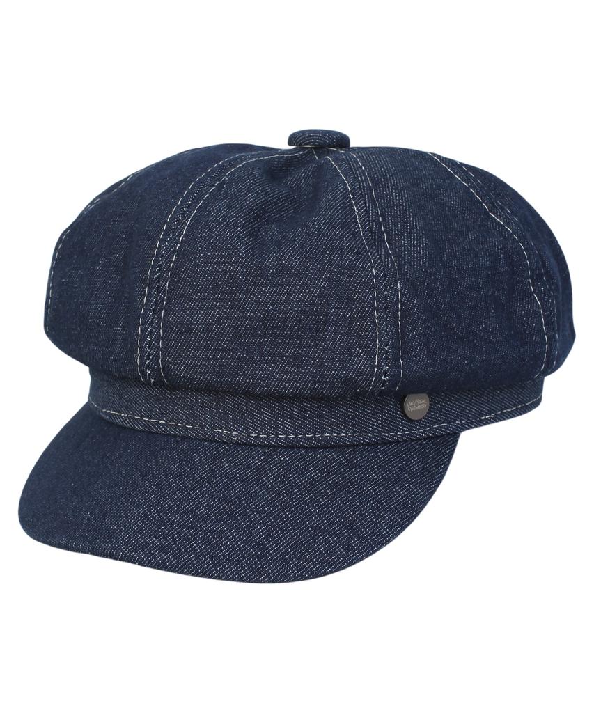Yunibeosyeolkemiseuteuli Dark Denim Logo Newsboy Cap