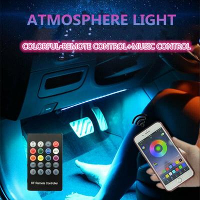 Auto Innenraum Atmosphäre Ambientelampen 5 LED RGB Neon Streifenlicht Fußraum Unterboden Untergrund Beleuchtungskit APP Musikaktiv