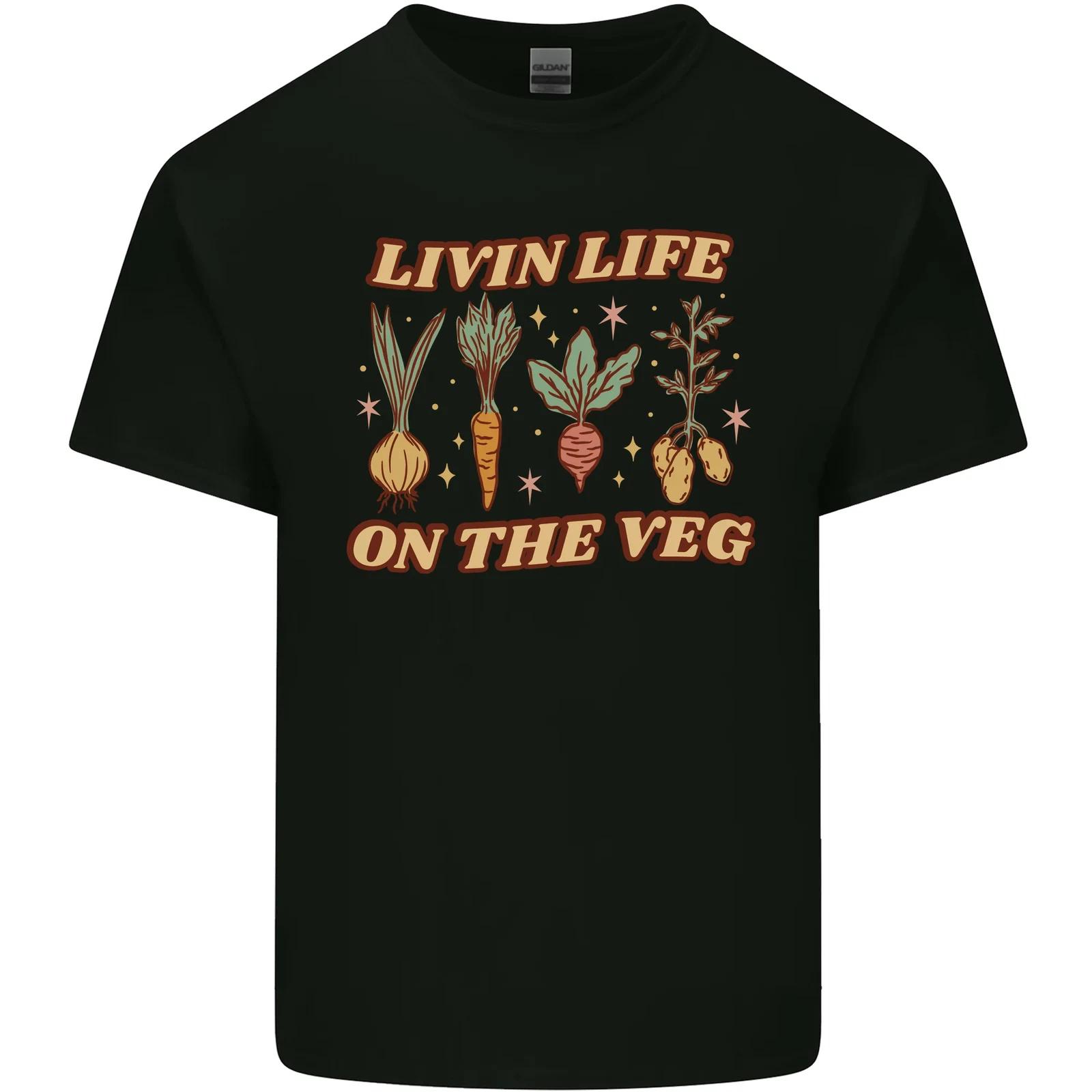Vegan Living Life on the Veg Vegetarian Kids T-Shirt Childrens S