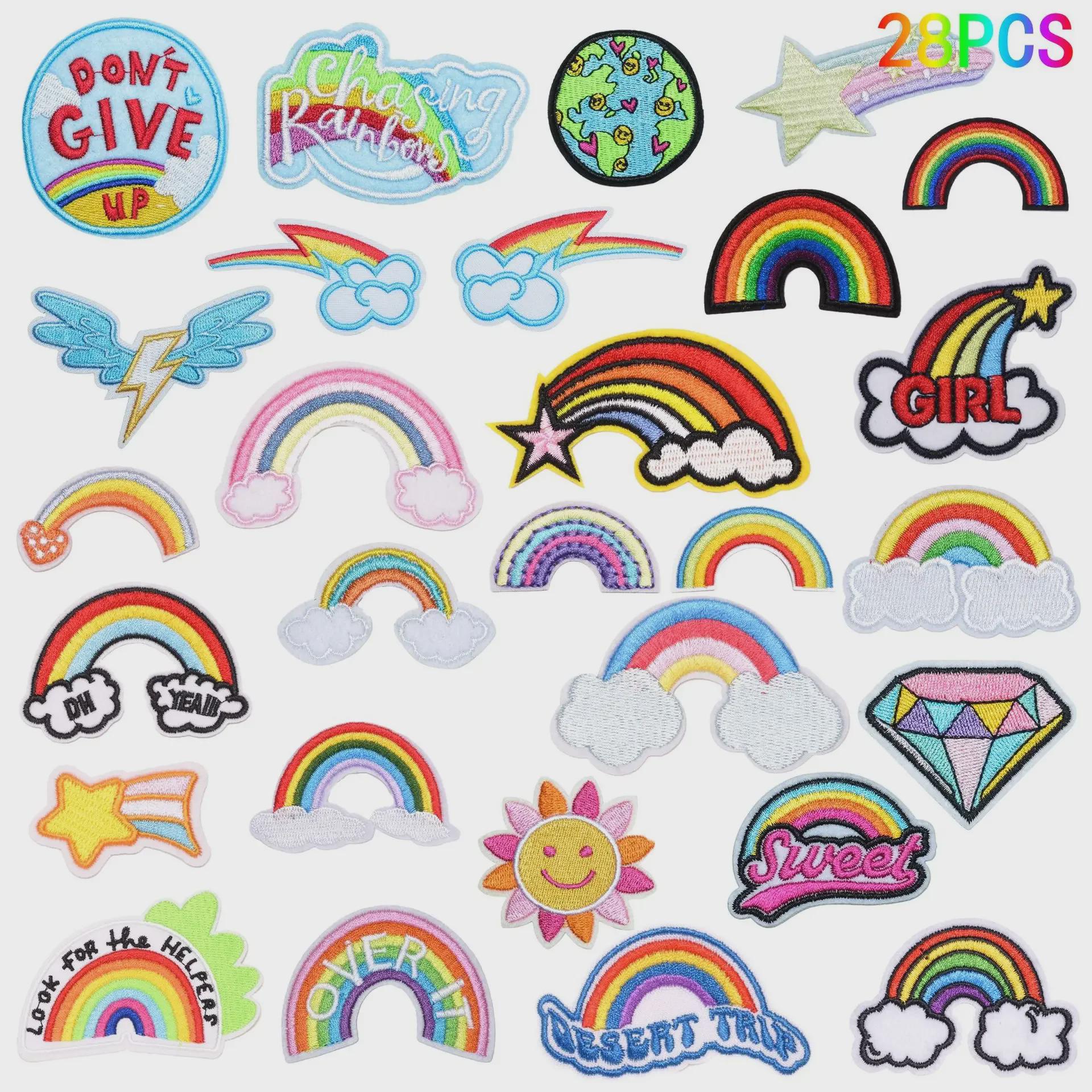 

Sun Rainbow Embroidered Cloth Patch for Luggage, Shoes, and Hats