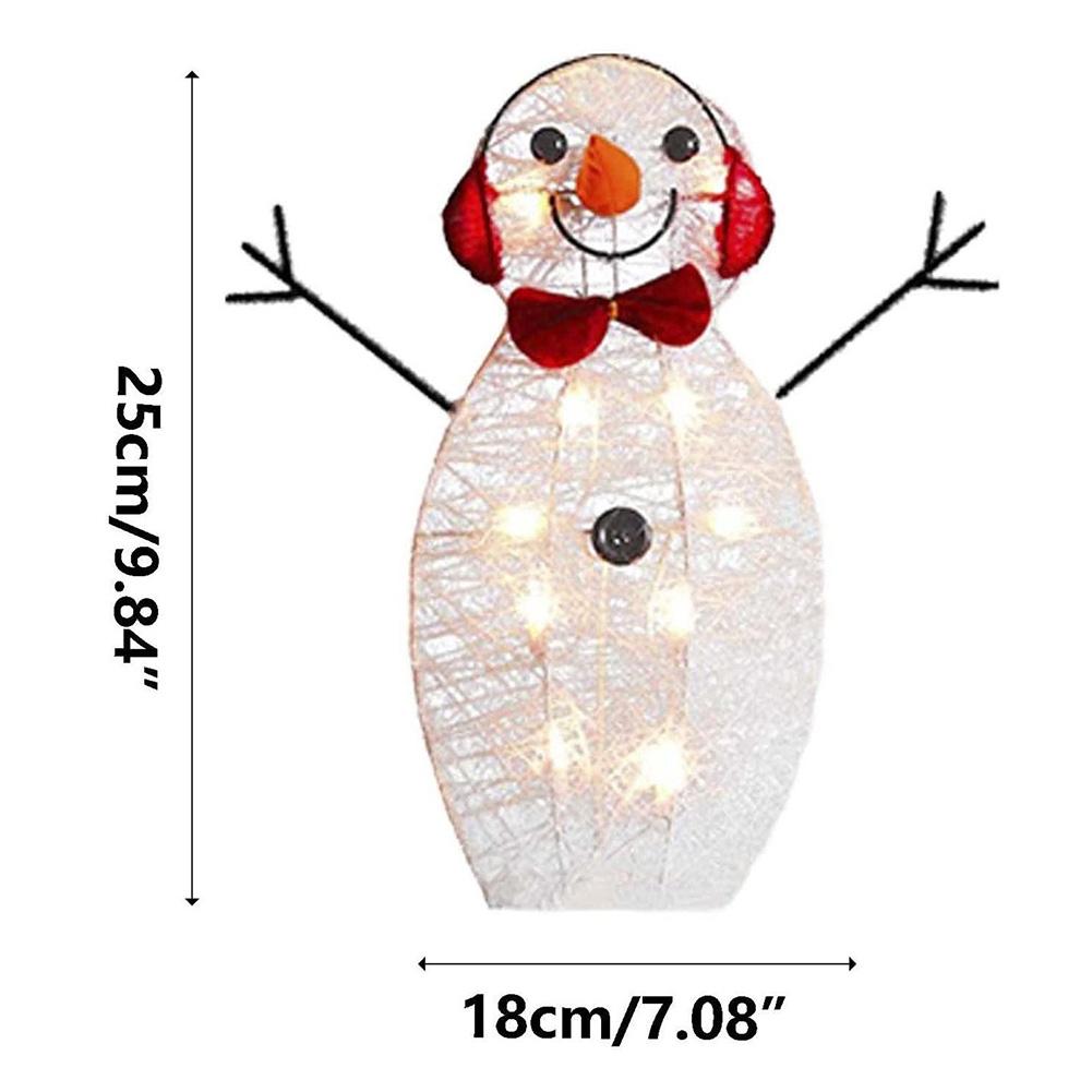 Christmas LED Illuminated Snowman Decoration Acrylic Light Up Elk Decoration Lighted Snowman Yard Sign for Courtyard Decoration