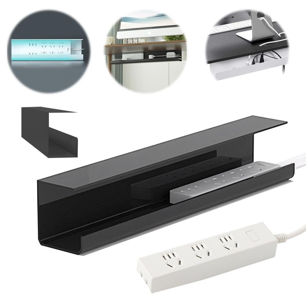 Under Desk Cable Management Tray Self Adhesive Cable Storage Rack Flame Retardant Metal Cable Tray Basket for Charging Cable
