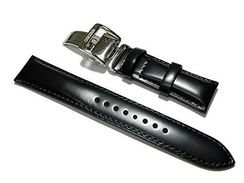 [Seiko] SEIKO 20mm Watch Band, Mechanical Genuine Strap, Calf Leather, Black, SARB065 Genuine, Men s