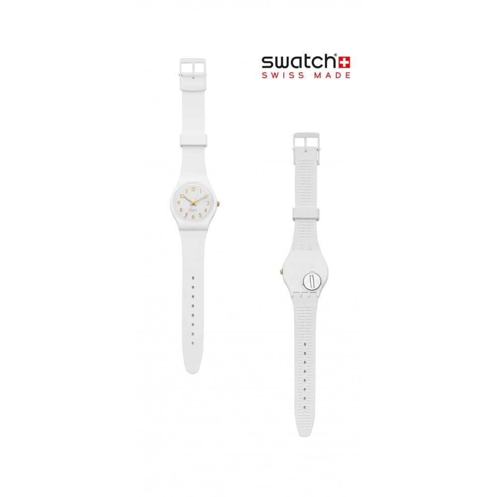 Swatch So28w106 S14 Classic White Bishop Womens Urethane Watch