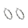 Personalized Fashion Twisted Metal Hoop Earrings For Women Minimalist Light Luxury Jewelry