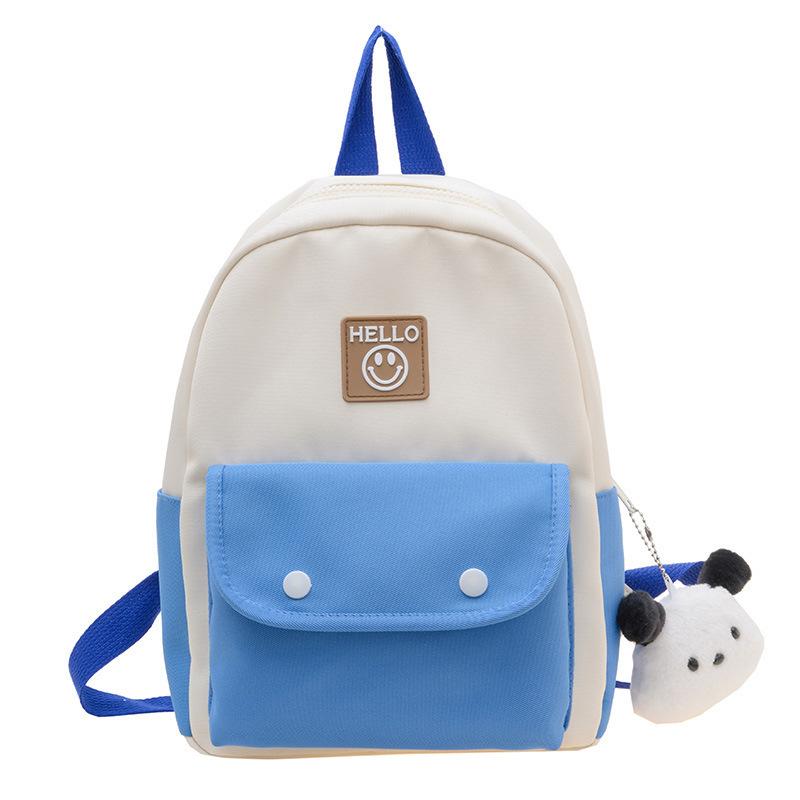 Children's Kindergarten Schoolbag Boys and Girls Children's Fun Solid Color Double Spell Fashion Backpack Large Capacity Burden Reduction Backpack