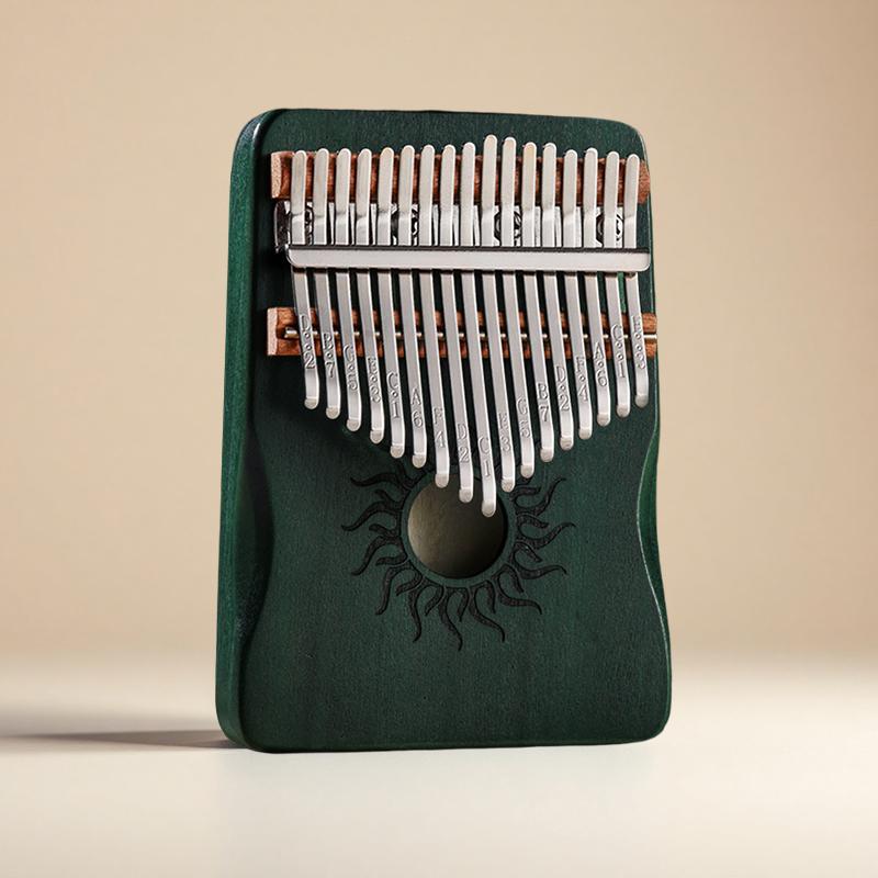 

Kalimba 17 Keys Thumb Finger Piano - Mbira - Solid Wood Portable withTuning Hammer for Friends Family зелений