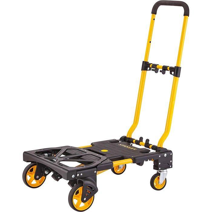 Diable Pliant 2 En 1 - Stanley - Capacité 137 Kg - Acier Durable - Poignée TPR - Compact