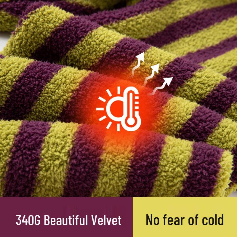 Bata de Franela Polar Coral para Mujer Otoño/Invierno: Bata y Pijama Gruesos, Cálidos, Plus Terciopelo