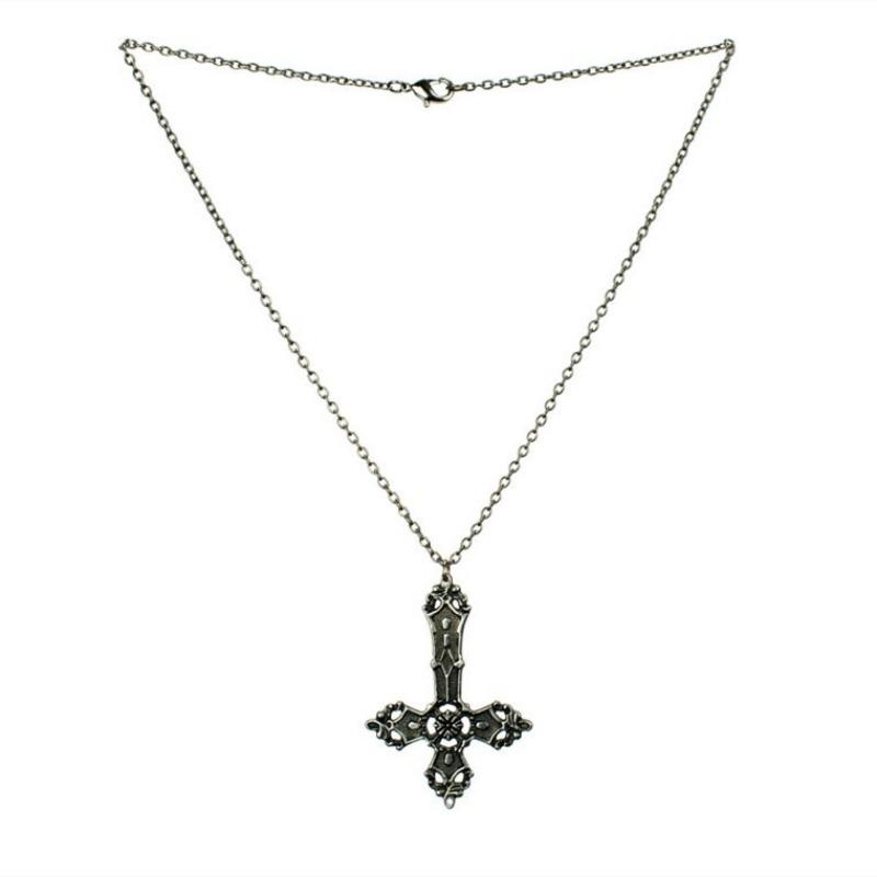 Vintage Baroque Gothic Cross Pendant Bohemian Alloy Necklace For Women