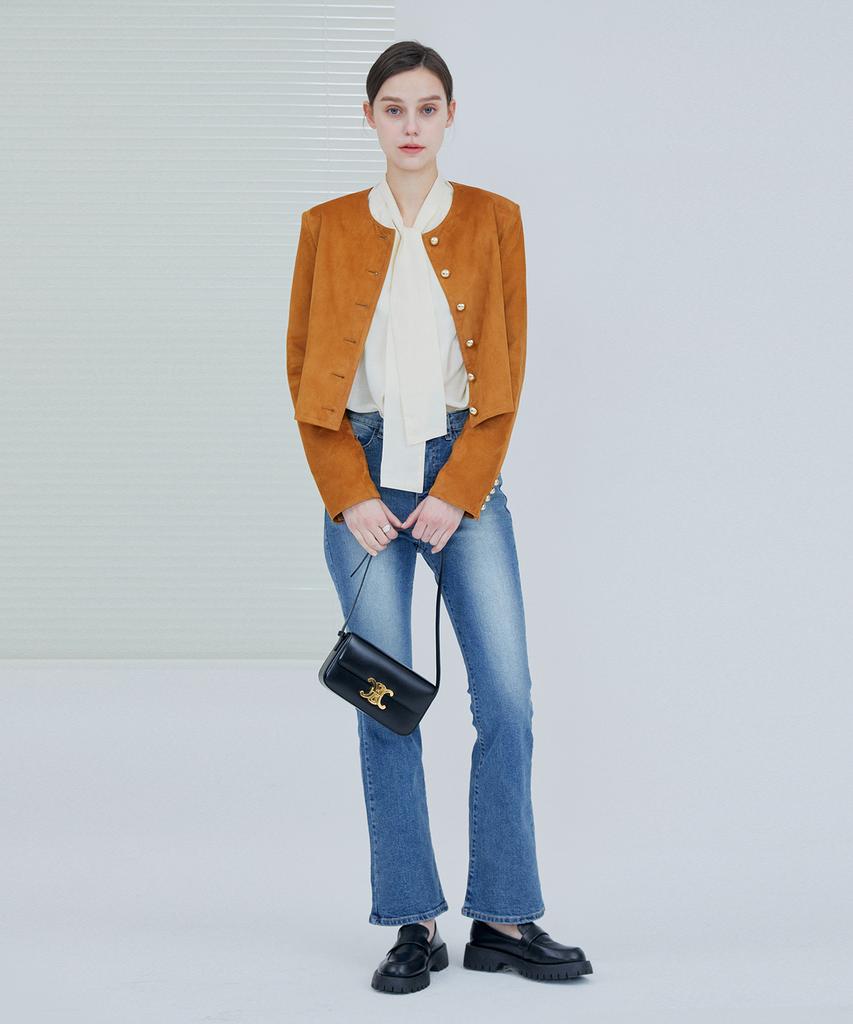 PINBLACK Brushed Washed Semi-Bootcut Denim Pants