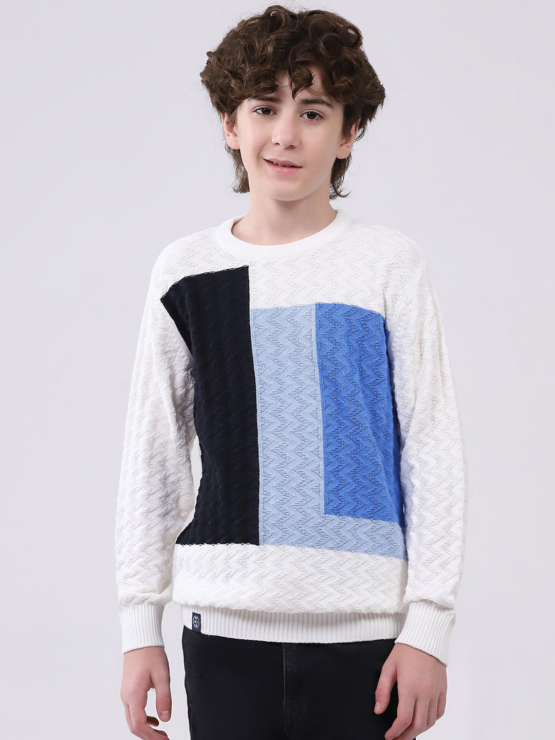Monte Carlo Boy Regular Fit Off White Pullover 5-6 Years