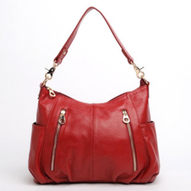 

Женская сумка для переноски, модная, из натуральной кожи, женская сумка на одно плечо, через плечо, женская сумка-пучок, слой коровьей кожи пурпурно красный