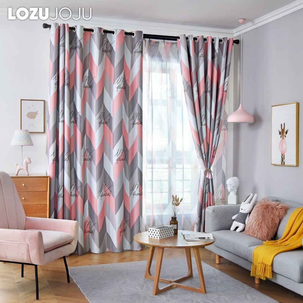 1PC LOZUJOJU 70-80% Blackout Curtains Nordic Style Diamond Patterned Curtains for Bedroom Living Room Balcony Window for Home Decor