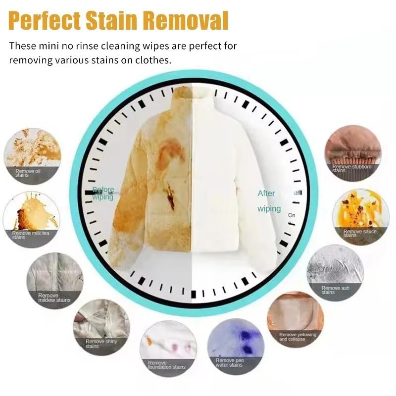 Disposable Clothing Stain Removal Wet Wipes Multi Functional Non Washing Safe Non-Toxic Wipes for Home and Travel Use Wet Wipes