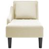 Chaise Longue with Cushion and Right Armrest Cream Velvet