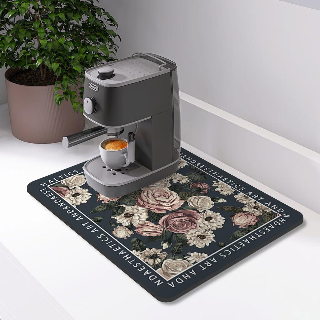 Coffee Machine Mat Waterproof Kitchen Dish Drying Mats Placemat Quick Dry Drain Pad Tableware Non-slip Draining Kitchen Rug