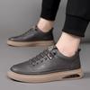 New Shoes for Men Genuine Leather Casual Shoes Flat Skateboard Shoes Fashion Cow Leather Slip-on Sneaker