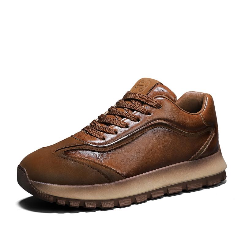 Luxury Black Casual Sneakers for Men Korean Style Street Men Platform Shoes Designer Leather Sports Shoes Men Chunky Sneakers