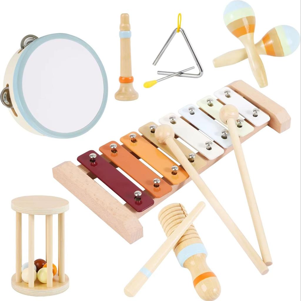 Educational Baby Musical Instruments Montessori Wooden Toys,Percussion Xylophone Set for Toddlers,Preschool Gifts