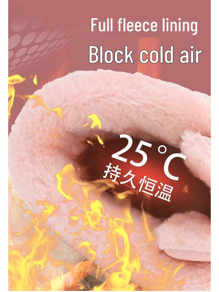 Women's Fleece-Lined Winter Boots, Plus Size, Wide Toe, Thick Cotton, Outdoor Warm Snow Shoes