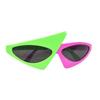 Occhiali da Sole Divertenti Unisex per Feste Occhiali Asimmetrici Anni '80 Occhiali Rosa Shocking e Verde Neon per Danza Hip Hop Festa di Halloween