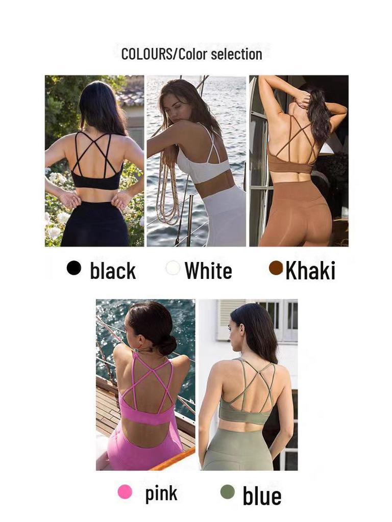 Shockproof Women's Sports Bra with Stylish Back: High-Elastic Support for Dance, Running, and Yoga.