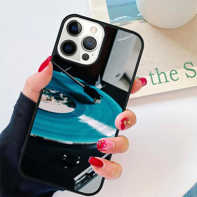 Vinyl Record Blue Label Music Classic Phone Case Cover For iPhone 17 Air 15 16 Pro Max 14 13 12 11 Pro Max Plus