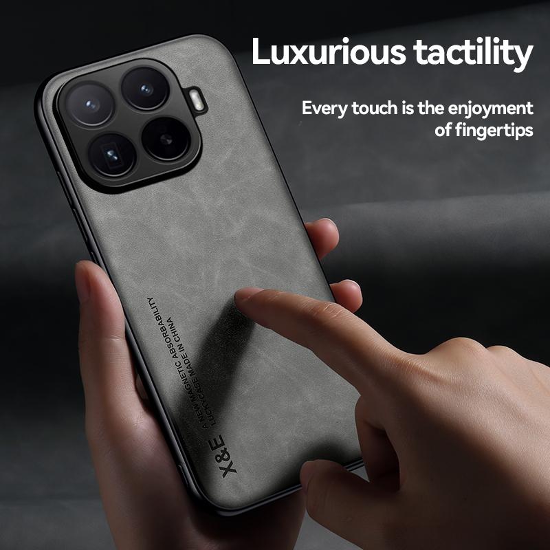 KEYSION Luxury Retro PU Leather Phone Case for Xiaomi 17T Pro 5G Soft Silicone+PC Shockproof Phone Back Cover for Xiaomi 17T
