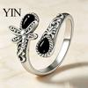 Couple Open Ring Vintage Faux Moonstone Ring, Waterdrop Fake Gemstone Adjustable Women Healing Stone Band Jewelry for Couple,