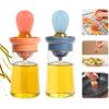 Set di flaconi contagocce e dosatori per olio in silicone 2 in 1 con spazzola in silicone per cucinare, friggere, cuocere al forno, barbecue e pancake.
