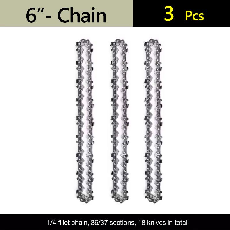4 Inch Saw Blade Chainsaw Chains and Guide Bar Mini Steel Chains Electric Saw Blade Tool Saw Accessory Replacement Wood Cutting