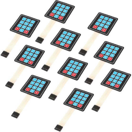 10Pcs 3 X 4 Matrix Array Membrane Switch 69.2*76.9mm Keypad Keyboard 3x4 12 Key Matrix Array Membrane Switch Microcontroller Extended Keyboard 7Pin