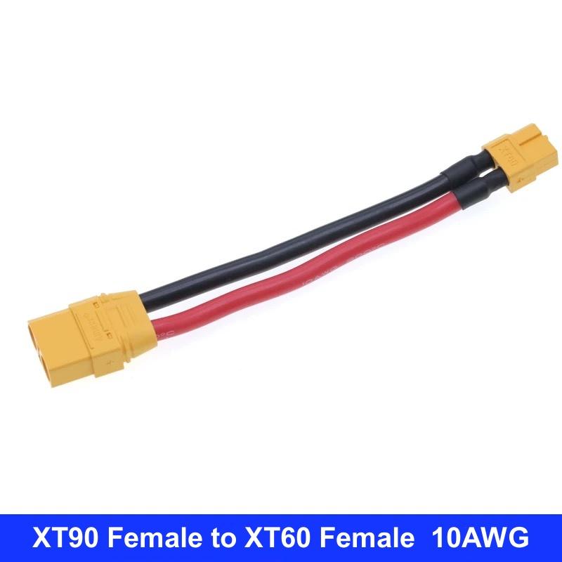 XT90 To XT60 Adapter Cable Electric Adjustable Battery Charger Male and Female Plug 10cm Silicone Wire 10AWG